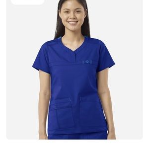 Wonderflex Patience Curve Notch Neck Top color Galaxy Blue